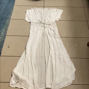 White bathing suit cover up